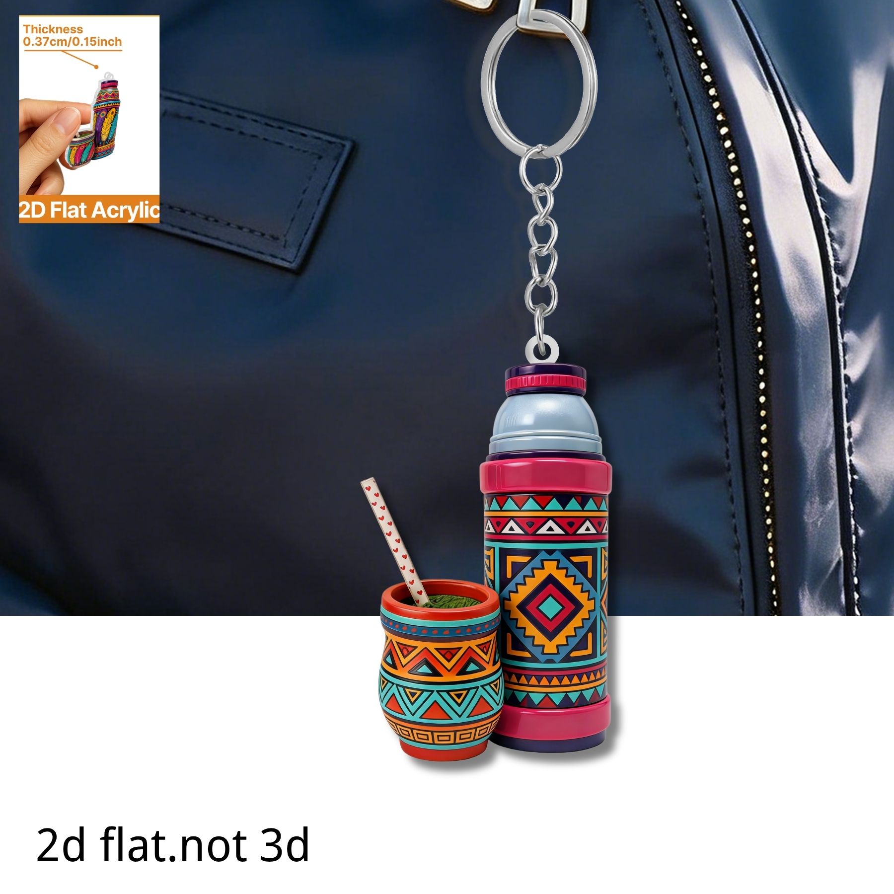 Worbla Thermoplastic - Porte-clés Thermos, Pendentif Acrylique Plat 2D,